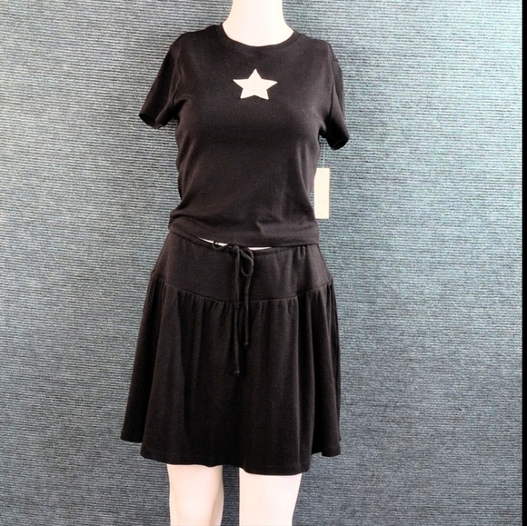 No Boundaries Cropped Baby Tee & Miniskirt All Cotton - Picture 3 of 16